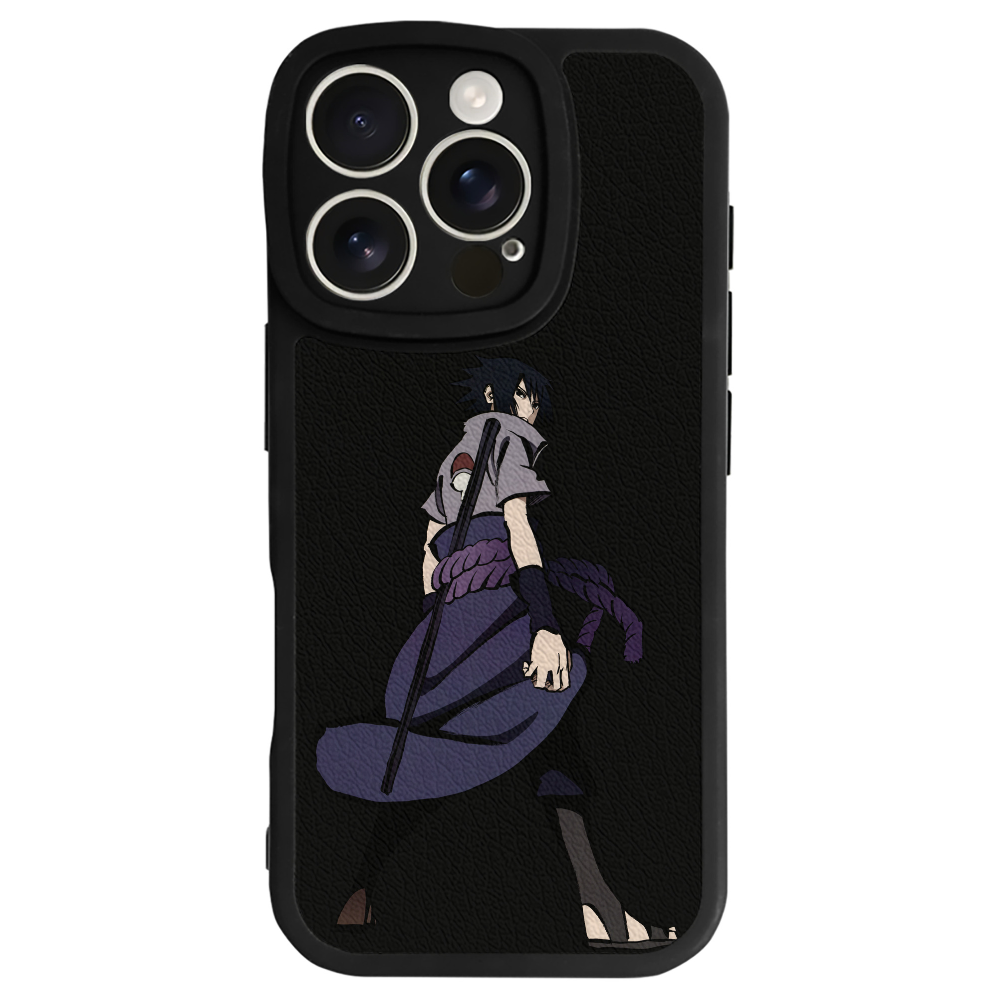 （画像用） NARUTO -ナルト- うちは サスケ Uchiha Sasuke 【iPhone 16シリーズ対応】シリコンスマホケース（レザー調） 材質：シリコン
